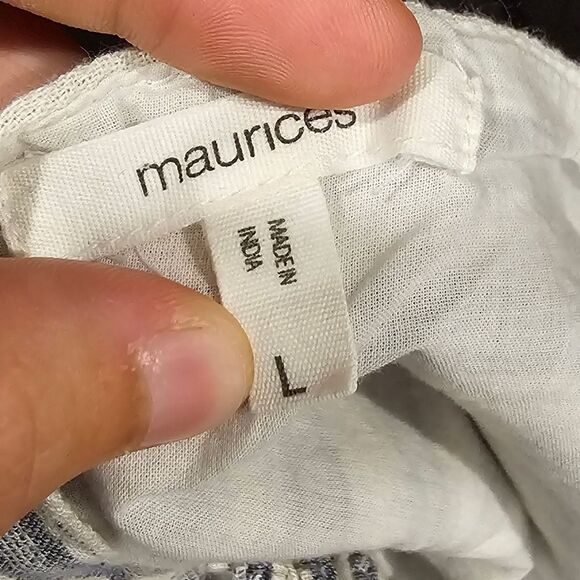 Maurices White & Gray Striped Cinched Strap Dress, Size Large - Picture 3 of 8